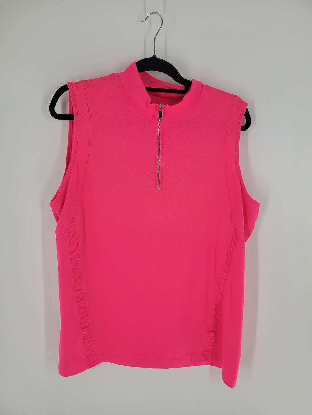 Tail Sleeveless Zip-Front Performance Top - Hot Pink Size XXL